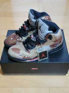 Supreme × Nike Air Jordan 5 Retro Desert Camo 32cm　US14 　