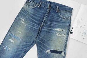 visvim ビズビム ◆ SS JOURNEYMAN PANTS TACKED CRASH デニムパンツ サイズ4 クラッシュ加工 ジーンズ (袋/下げ札付)◆439/MK14