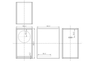 【5.5M2010CL】 5.5mm厚 MDF ブックシェルフ形状 前面スリットバスレフ型 エンクロージャー 組立 キット