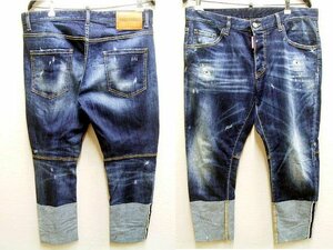 即決[50]DSQUARED2 21SS SAILOR JEAN S71LB0903 赤耳 セルビッチ ロールアップ スリム ストレッチ デニム パンツ■1650