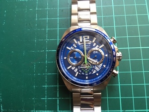 良品 J.SPRINGS ジェイスプリングス セイコーブランド クロノグラフ デイト ブルー BFJ002 純正ブレス クオーツ メンズ 腕時計