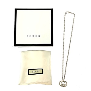 【箱付き】 GUCCI グッチ シルバー インターロッキングG ネックレス 25.5g 925刻印 174959 ネックレス