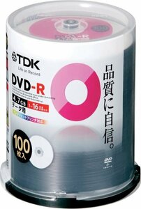 【A】新品 DVD-R DR47PC100PU TDK データ用 1-16倍速対応 ホワイトプリンタブル(内径38mm) 100枚 スピンドル 