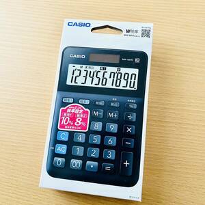 新品未開封 CASIO カシオ 電卓 MW-100TC-BK-N W税率電卓 計算機