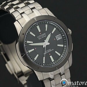 1円～◎美品◎CITIZEN シチズン アテッサ チタン メンズ 電波ソーラー ATD53-2753 H110◎