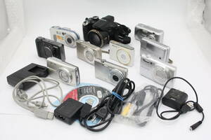 Y1012 ソニー Sony Cyber-shot Casio Exilim オリンパス Olympus μ830 など含む コンパクトデジタルカメラ10個セット ジャンク