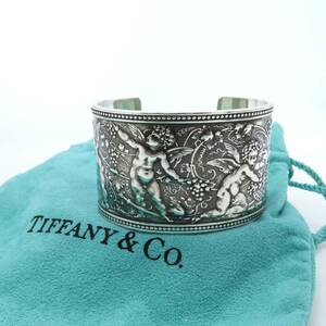 極希少 美品 Tiffany&Co. ティファニー エンジェル ワイド カフ シルバー バングル メイカーズ 天使 SV925 名作 archangel ケルビム WW76