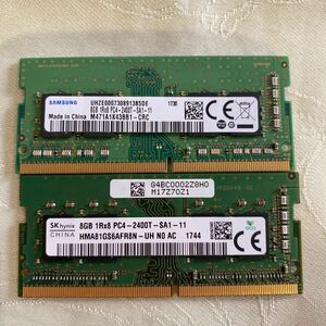 SKhynix,SAMSUNG DDR4 19200 1RX8 PC4 2400T 8GBX2枚セット(16GB)