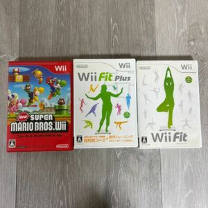 36 Nintendo Wii ニュースーパーマリオブラザーズ　Wiifit フィットプラス　ソフト　3点　