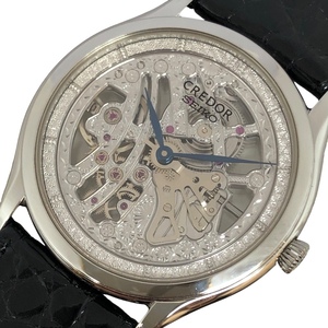 セイコー SEIKO CREDOR シグノ GZBD999 シルバー SS/革ベルト 腕時計 レディース 中古