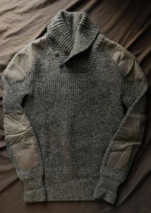 【名作】美品 RRL SHETLAND WOOL SHAWL COLLAR ダブルアールエル オイルドクロス ニット ショールカラー ニット 英国 ラルフローレン XS