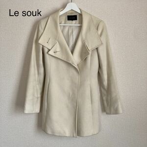 【Le souk ルスーク】コート　白/ホワイト