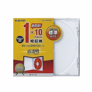 まとめ得 エレコム　Blu-ray/DVD/CDケース(標準/PS/1枚収納)　CCD-JSCN10WH x [2個] /l