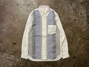 COMME des GARCONS SHIRT 14aw フロント ドッキング 切替 長袖シャツ コムデギャルソンシャツ 2014aw 再構築 チェック XS