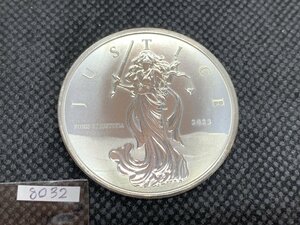 31.1グラム 2023年 (新品) ジブラルタル「正義の女神」純銀 1オンス 銀貨