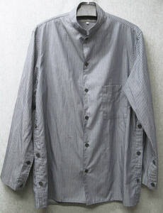 ヨウジヤマモト プールオム：多重ボタン ストライプ シャツ 2 （ ワイズフォーメン Yohji Yamamoto pour HOMME Button Striped Shirt 2