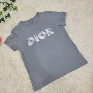 ディオール　Dior　ロゴ　グレー　半袖　Tシャツ　お洒落　トップス