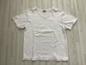 BURGUS PLUS バーガスプラス 半袖 Vネック Tシャツ 日本製 白 ホワイト 無地 S 36