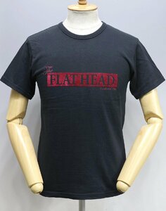 THE FLATHEAD (フラットヘッド) TKTシリーズ クルーネックTシャツ “FLAT HEAD” TKT-002 ブラック size 40 / フロッキープリント