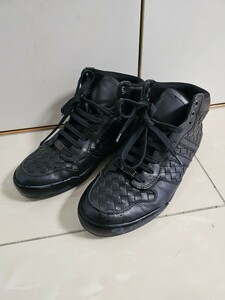 ボッテガヴェネタ メンズ ブーツ スニーカー イントレチャート 41サイズ 黒革 国内正規品 美品 BOTTEGA VENETA