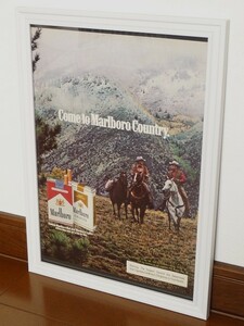 1978年 USA 洋書雑誌広告 額装品 Marlboro マルボロ (A4サイズ) / 検索用 マルボロマン 白馬 馬 店舗 ガレージ 看板 ディスプレイ 装飾