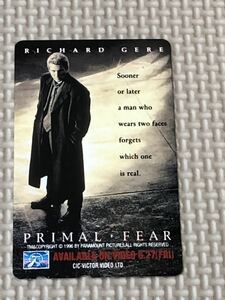 【未使用】テレホンカード　プライマル・フィア　真実の行方　PRIMAL・FEAR リチャード・ギア　映画　サスペンス