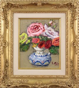 松本富太郎『スペイン壷の薔薇』油彩画【真作保証】 絵画 - 北海道画廊