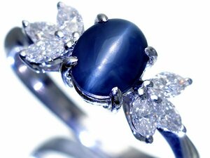 【ジュエリー極】鑑付 大粒良質天然アレキサンドライトキャッツアイ1.555ct＆ダイヤ0.40ct 高級Pt900リング k5795iik【送料無料】