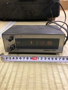 戸田0205b Sankyo サンキョー◆時計 置時計 パタパタ時計 目覚まし時計 DIGITAL TIMER ブラック/黒 アラーム 昭和 レトロ ジャンク