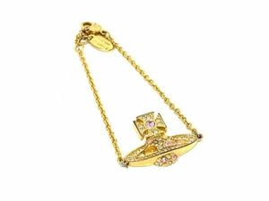 1円 Vivienne Westwood ヴィヴィアンウエストウッド オーブ ラインストーン ブレスレット アクセサリー ゴールド系×ピンク系 FC4227