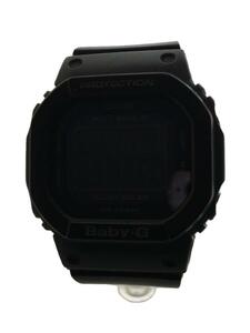 CASIO◆ソーラー腕時計・Baby-G/デジタル/ラバー/BLK/BLK/SS