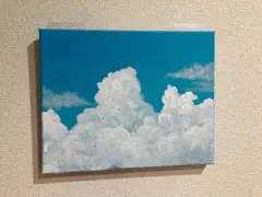 ★入道雲★アート　インテリア　アクリル画　風景　ハワイ　空　雲　F3