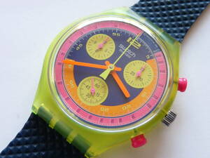 未使用電池交換済 スウォッチ Swatch 1992年クロノ グランプリ Grand Prix 品番SCJ101