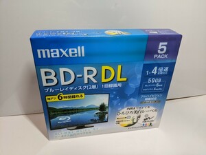 新品未開封 マクセル maxell BD-ROM CD-RW DVD+R DL対応 スタンダード 260分 4倍速 ワイドプリンタブルホワイト 5枚パック BRV50WPE