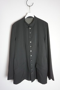 新品 15SS Yohji Yamamoto POUR HOMME ヨウジヤマモト ウール ギャバ リバーシブル スタンドカラー ジャケット HU-J18-100黒4本物1226N▲