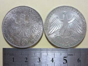 ３、ドイツ　ミュンヘン五輪　１０MARK銀貨　１９７２年　２枚　３０，８０ｇ