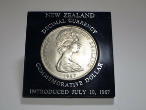 レア未使用★ElizabethⅡ ニュージーランド 1ドル 大型 コイン 1967 エリザベス女王二世 NEW ZEALAND 1967 ONE DOLLAR 1 Dollar 38.7mm★