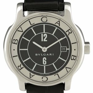 ブルガリ BVLGARI ソロテンポ ST29S 腕時計 SS レザー クォーツ ブラック レディース 【中古】