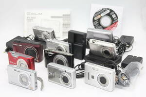 Y1100 カシオ Casio Exilim パナソニック Panasonic Lumix 付属品付き など含む コンパクトデジタルカメラ10台セット ジャンク