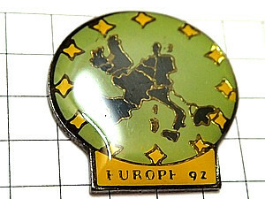 ピンバッジ・ヨーロッパ地図ユーロ星◆フランス限定ピンズ◆レアなヴィンテージものピンバッチ