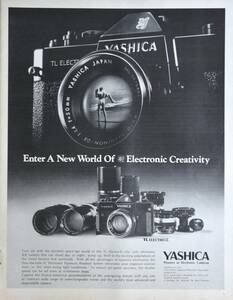 稀少・広告！1970年ヤシカ カメラ広告/Yashica Electro-X camera/昭和レトロ/C