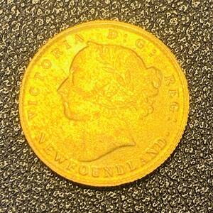 金貨　古銭　1870年　イギリス　ヴィクトリア女王　ニューファンドランド島　ドル　紋章　コイン　硬貨