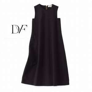 美品★素敵456★DVFダイアン6万★0size/7号★ワンピース黒A075