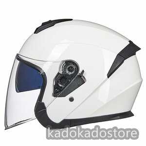 特売★バイクヘルメット ジェットヘルメット　ハーフヘルメット UVカット　半帽　11色　ダブルシールド　着脱できる内装　M～XL