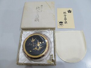 1円　工芸品　純金象嵌コンパクト　梅　