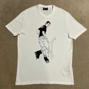 エンポリオアルマーニ ■ 良品！スケータープリント半袖Tシャツ Lサイズ　EMPORIO ARMANI 大き目