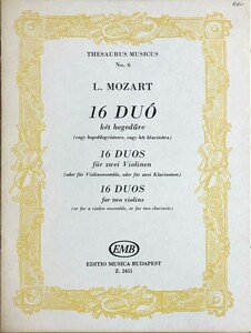 モーツァルト.L 16の二重奏曲 (2ヴァイオリン) 輸入楽譜 Leopold MOZART 16 Duos 洋書