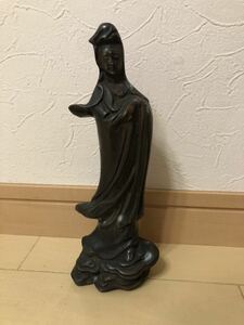 ★古家出★仏教美術 唐銅 観音菩薩 ★高さ約21cm/重さ約674g★仏像 骨董　銅製