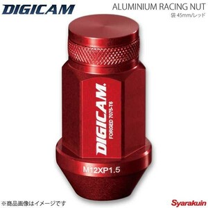 DIGICAM アルミレーシングナット 袋タイプ P1.25 19HEX 45mm RED 20本入 インプレッサWRX STI GRB/GRF/GVB H19/10-H26/8 AN6F4512RE-DC