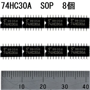 電子部品 ロジックIC 74HC30A SOP 東芝 TOSHIBA 1回路 8入力NANDゲート 8-Input NAND Gate 1.27mmピッチ 未使用 8個 論理 デジタル